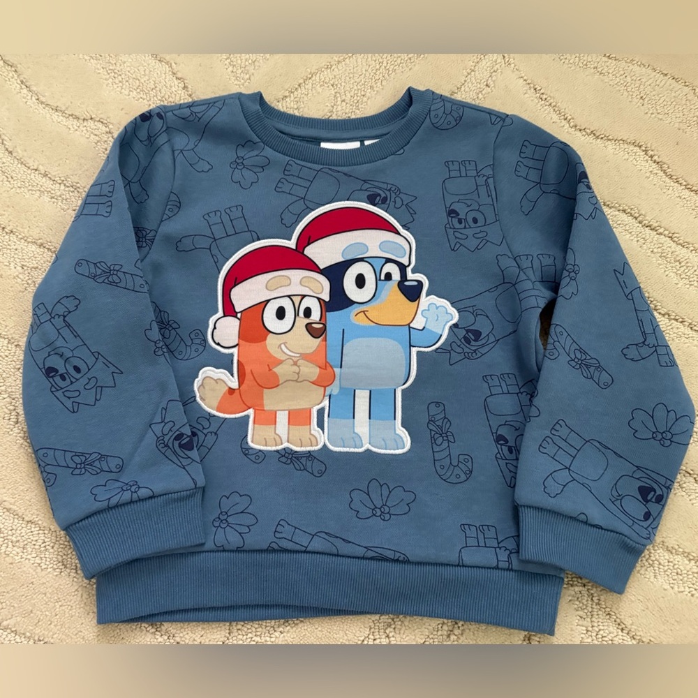 Blue Kids Graphic Holiday Sweatshirt with Characters